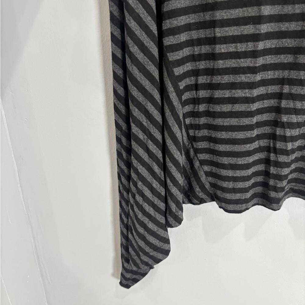 Bryn Walker Asymmetrical Hem Striped Long Sleeve Top Shirt Blouse Pullover M/L - Picture 7 of 10